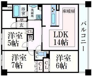 住吉駅 徒歩4分 7階の物件間取画像